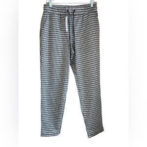 Sanctuary Pull On‎ Houndstooth Trousers Black Brown Grey Medium NWT